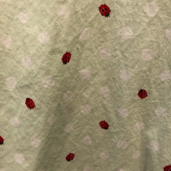 Lands End Men's XL Green and Red Polka Dot Shirt Lady Bug Print Button Down S/S - Picture 4 of 6